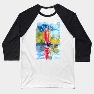 Red sailboat Baseball T-Shirt